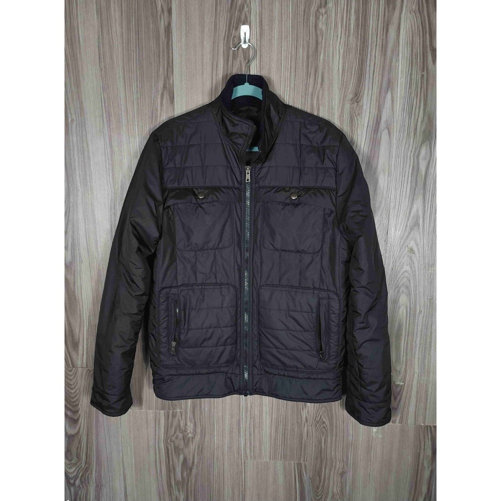 Ben Sherman Black Quilted Puffer Zipper Closure Jacket Mens Large